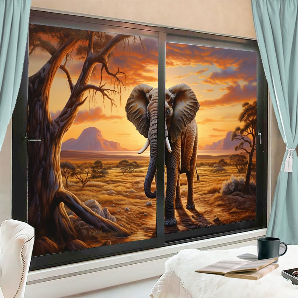 Amazon.com: Natural Wild Elephant Stained Glass Window Film 27.6